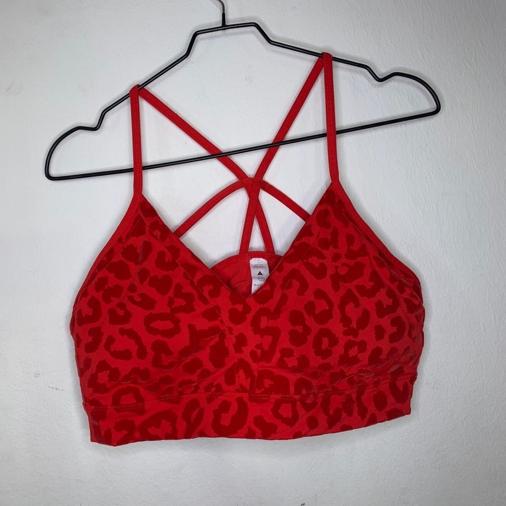 Balance Athletica Red Leopard print sports bra